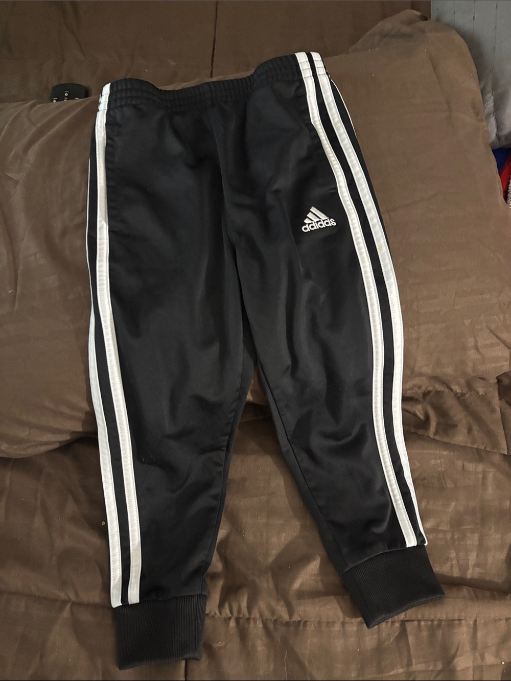 adidas Black Jogger Pants with White 3-Stripes